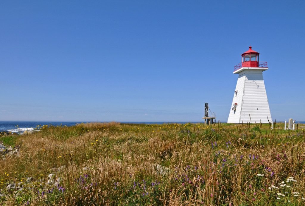 New England lighthouse near the coast
