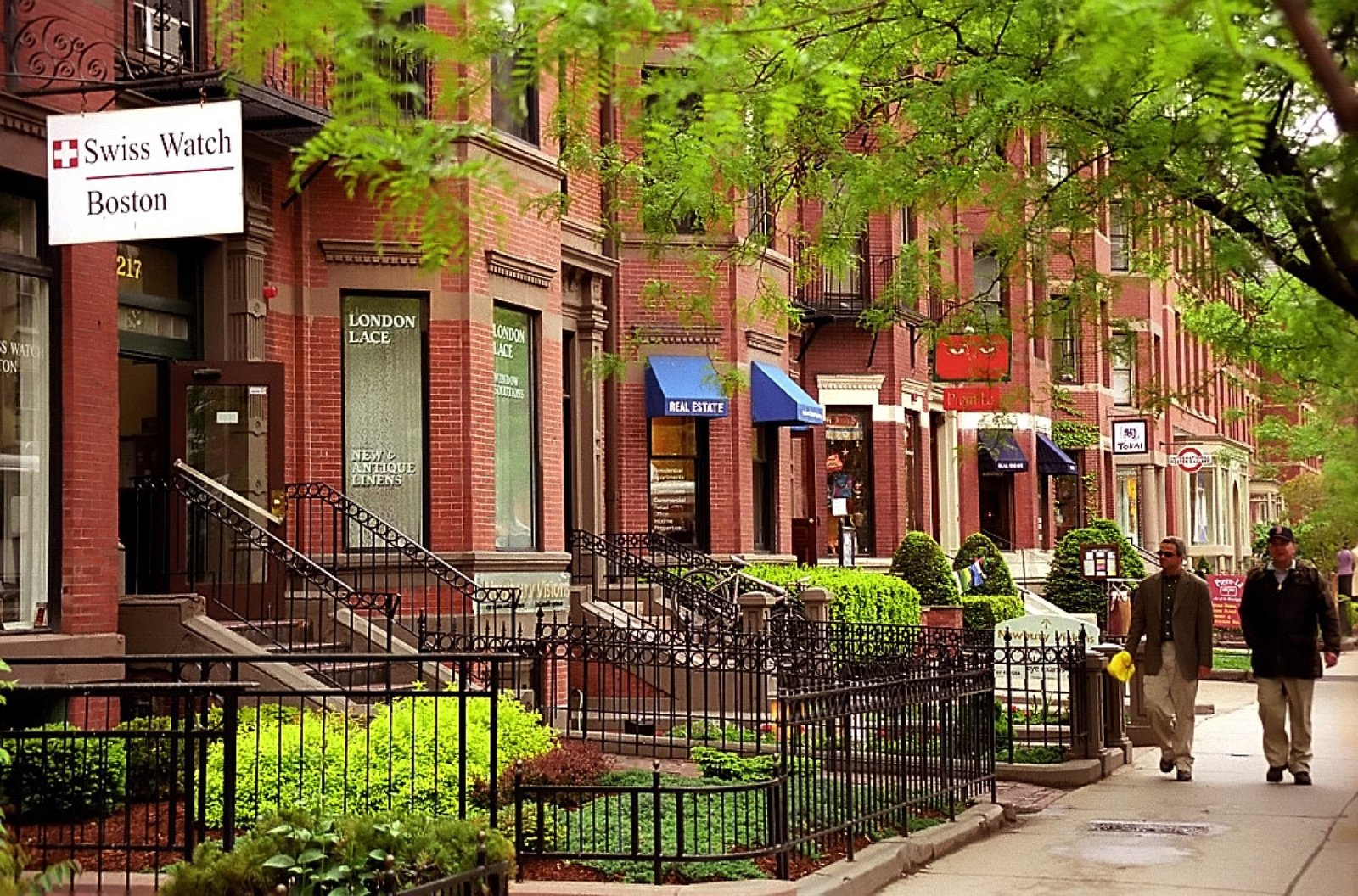 Back Bay Boston brownstone street